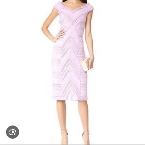 Cinq a sept fitted lavender lace midi dress size 8